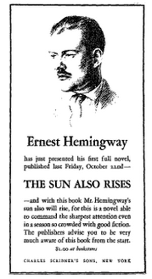 Hemingway mainos, Sun Also Rises