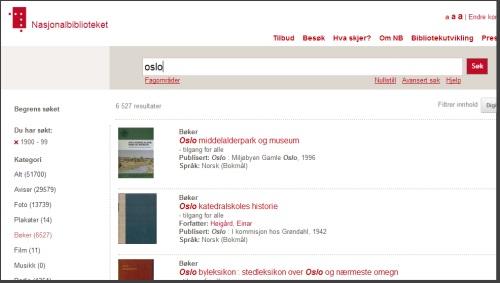 Bokhyllan, Norja, valtion kustantamia e-kirjoja painetuista kirjoista