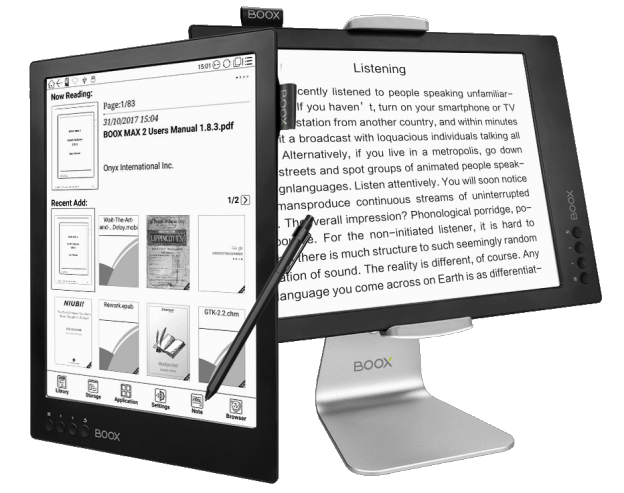 onyx boox max 2 e-kirjojen lukulaite ja PC monitori