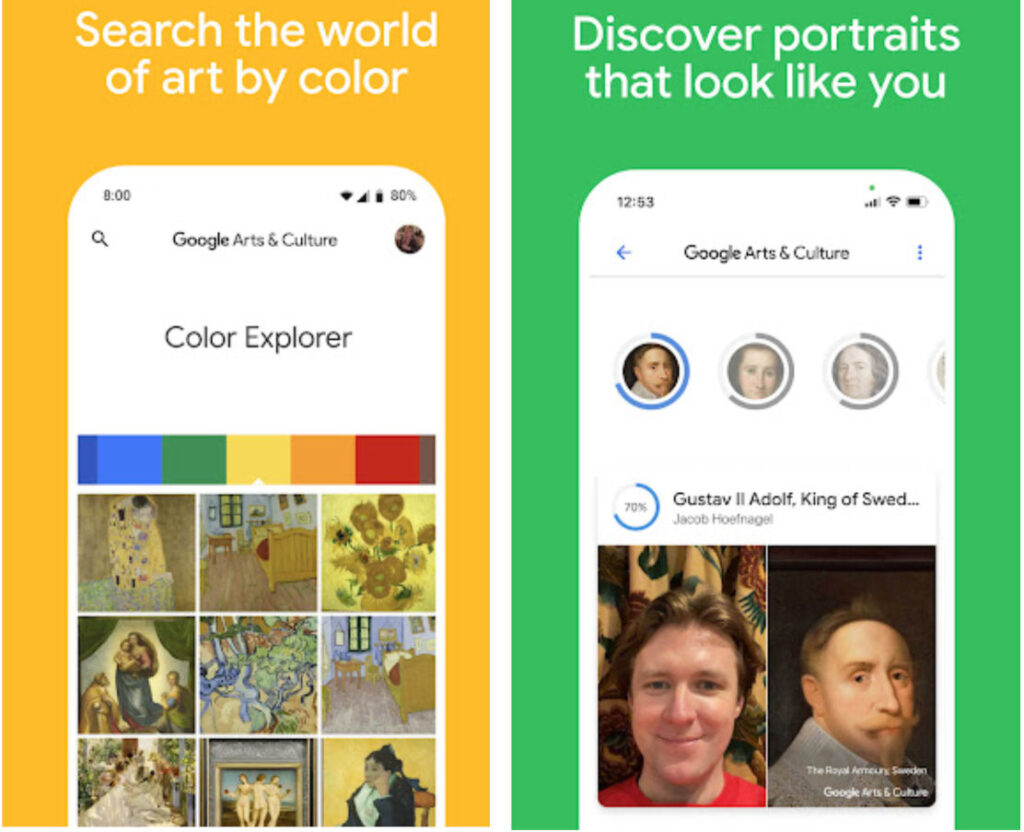 google arts and culture app kuvakaappaus