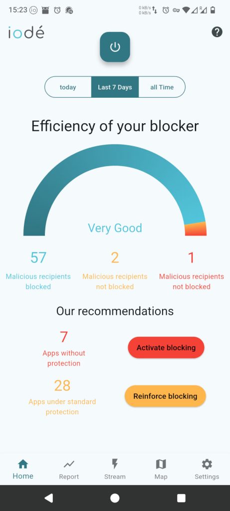 tietoturva- ja tietosuojapuhelin, jossa iode-ohjelmisto. näytön kaappauskuva